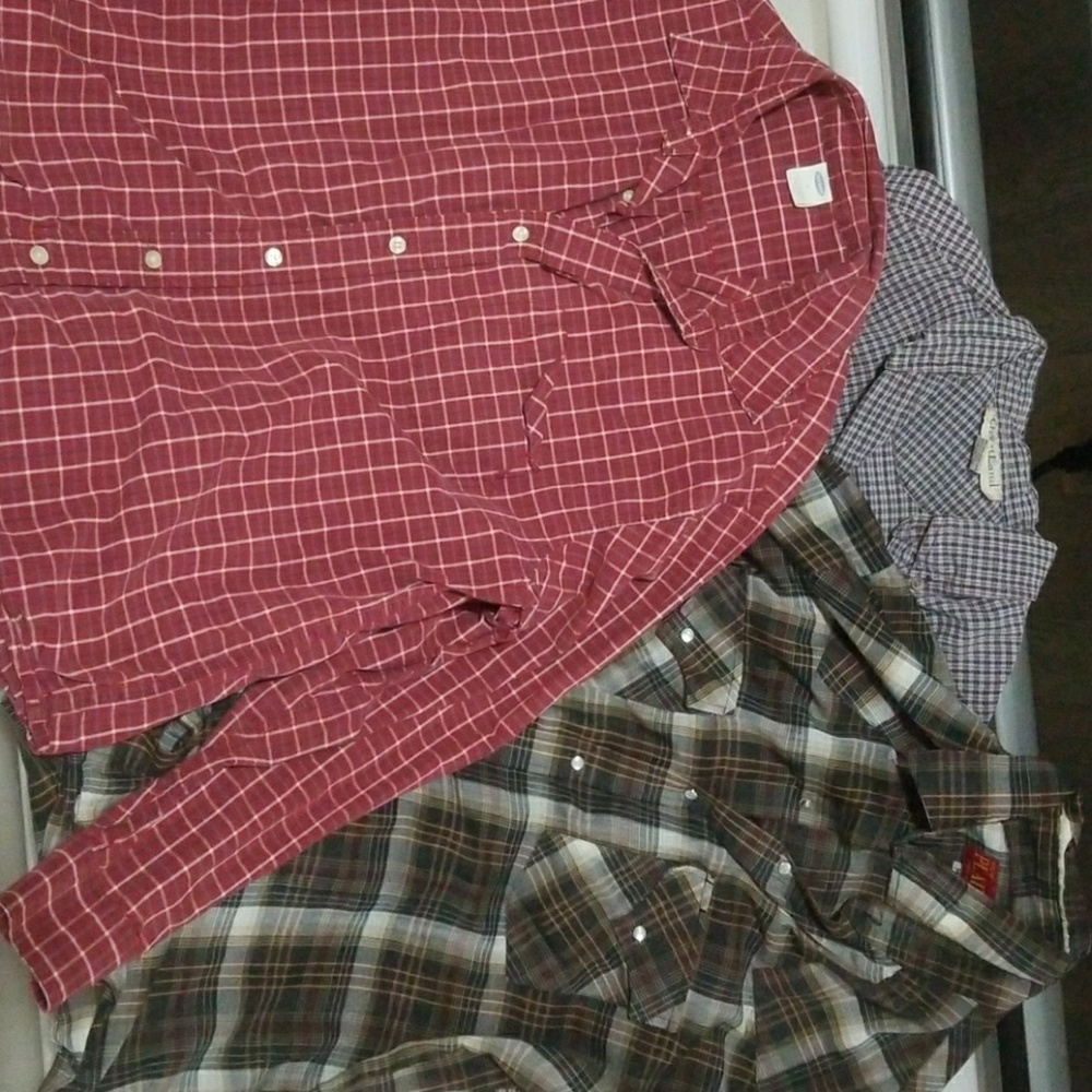 Men's long sleeve button up shirts M